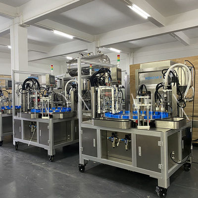 Otomatis Dua Kepala Toner Rotary Servo Cairan Krim Penuh Capping Mesin