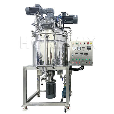 Cream Vacuum Emulsifier Mixer Machine Motor Horizontal Campuran Bidirectional