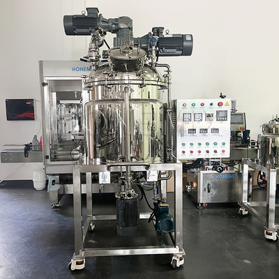Cream Vacuum Emulsifier Mixer Machine Motor Horizontal Campuran Bidirectional