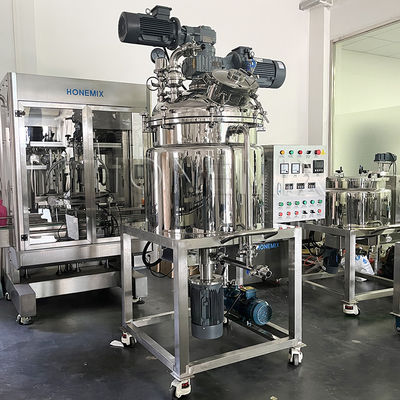 Cream Vacuum Emulsifier Mixer Machine Motor Horizontal Campuran Bidirectional