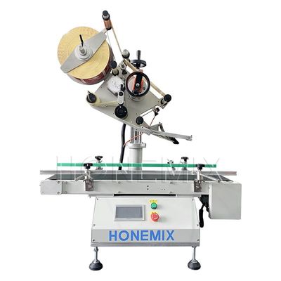 Desktop Flat Bottle Labeling Machine listrik Aplikasi Label Kotak Otomatis