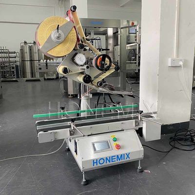 Desktop Flat Bottle Labeling Machine listrik Aplikasi Label Kotak Otomatis