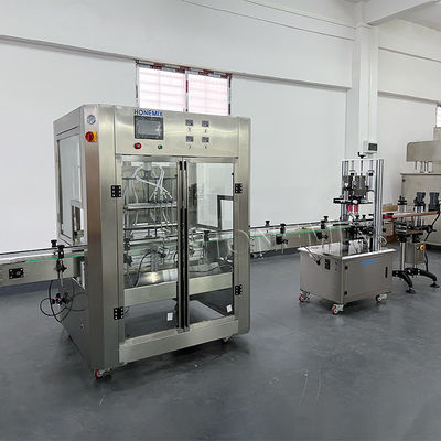 Mesin Pengisian Cairan Botol Saus 220V Kontrol PLC Desain anti bocor