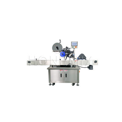 Top Plane Sticker Labeling Machine 2KW Disesuaikan untuk Botol Jar