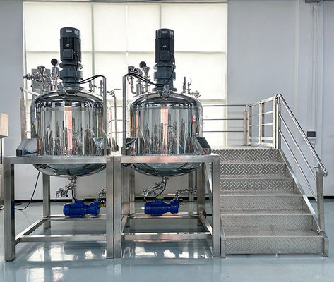 Dual 500L Pot ditutup Tutup Campuran Tangki Toner Cairan Mixer