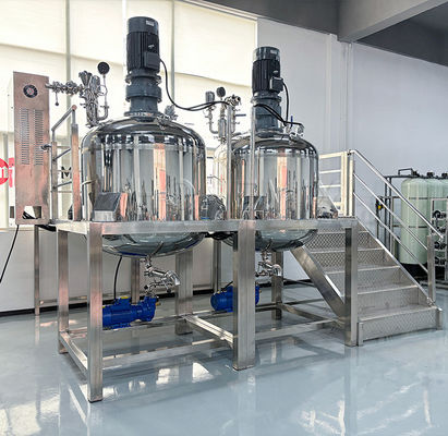 Dual 500L Pot ditutup Tutup Campuran Tangki Toner Cairan Mixer