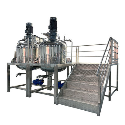 Dual 500L Pot ditutup Tutup Campuran Tangki Toner Cairan Mixer
