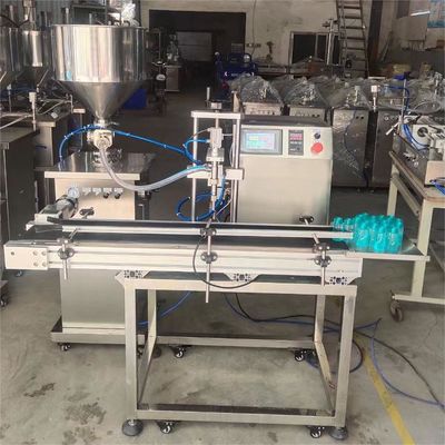 Mesin Penuh Botol Shampoo Semi Otomatis Vertikal Dengan Conveyor