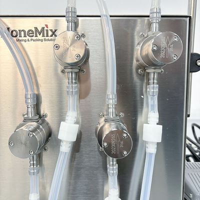 Mesin Penuh Botol Cairan Semi Otomatis Pompa Magnetic Penuh empat kepala