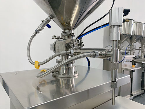 Peralatan pengisi lilin kosmetik botol krim mesin pengisi panas dengan mixer