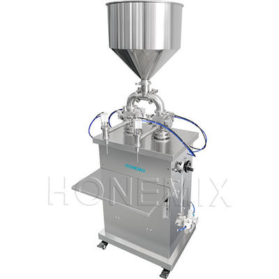 Mesin pengisi piston vertikal Pneumatic Control Cream Filler Machine 2 kepala