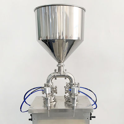 Mesin pengisi piston vertikal Pneumatic Control Cream Filler Machine 2 kepala